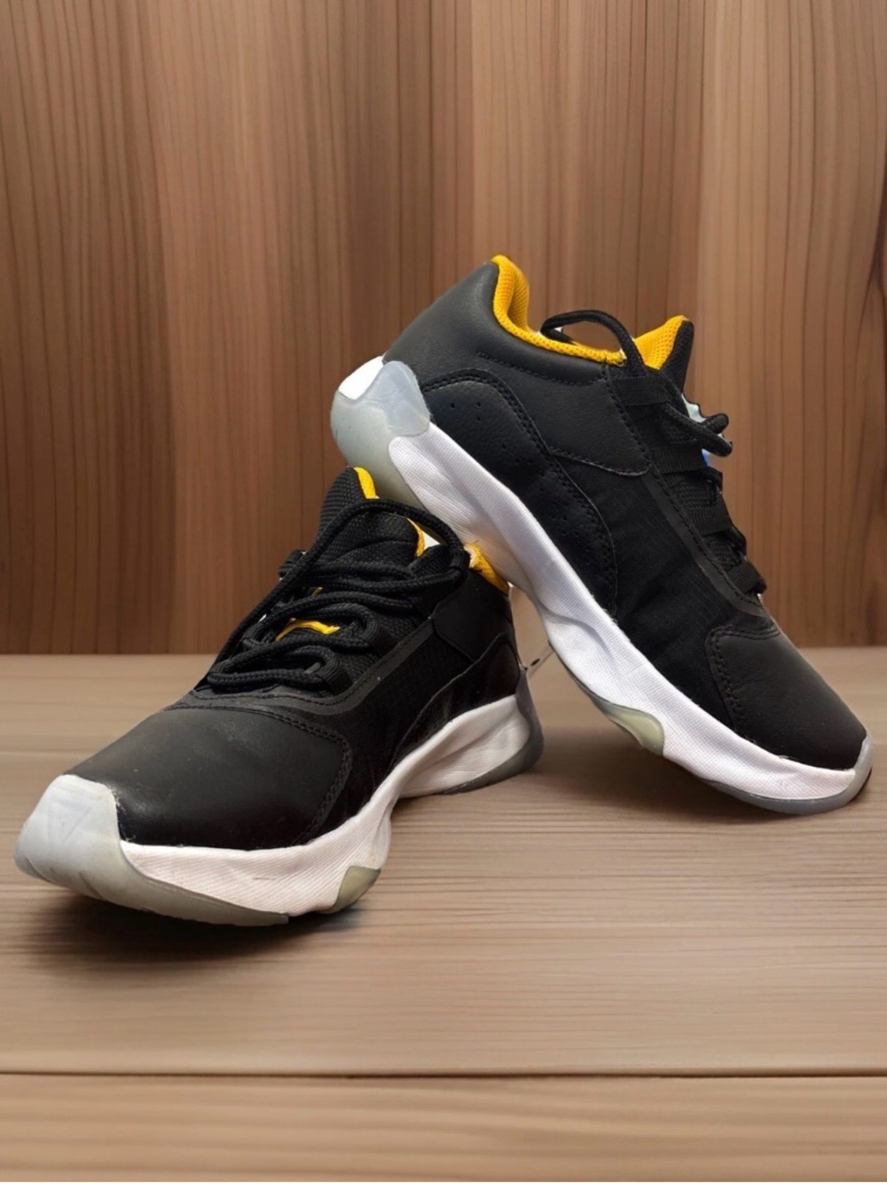 Youth Air Jordan CMFT Low Black & Yellow Low-Top Athletic Sneakers